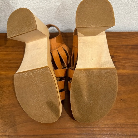 Swedish Hasbeens Vivi Platform Sandals Wooden Clog 37 70’s Retro - Picture 6 of 11